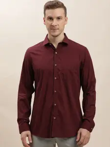 Turtle Men Classic Spread Collar Solid Cotton Slim Fit Formal Shirt