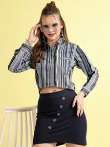 BEING NAUGHTY Women Comfort Spread Collar Multi Striped Casual Shirt