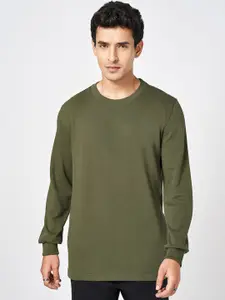 SF JEANS by Pantaloons Men Solid Round Neck Sweatshirt