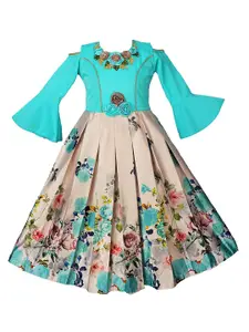 BAESD Girls Bell Sleeves Fit and Flare Midi Dress