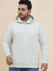John Pride Men Solid Hooded Plus Size Pure Cotton Sweatshirt