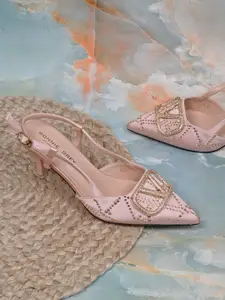 Ronnie Grey Ronnie Women Grey PU Kitten Pumps