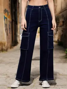 Miss Chase Women Wide Leg High-Rise Stretchable Jeans