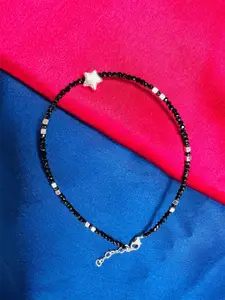 Arte Jewels Sterling Silver Beaded Single Anklet