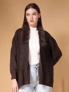 Mafadeny Women Long Sleeved Front Open Shrug