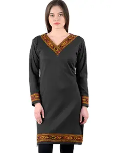 KALINI Women V-Neck Long Sleeves Kurti