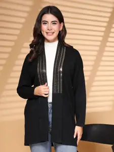 Mafadeny Women Embellished Longline Shrug