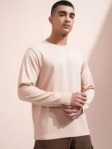 HIGHLANDER Men Self Design Round Neck Relaxed Fit T-shirt