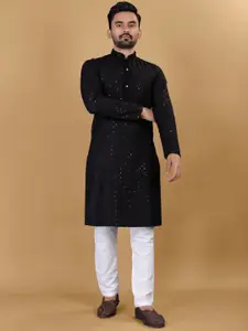 Zurika Fashion Men Pure Cotton Sequinned Embroidered Kurta