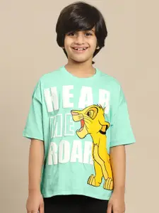 Kids Ville Boys Lion King Graphic Printed Round Neck Pure Cotton Oversized T-shirt