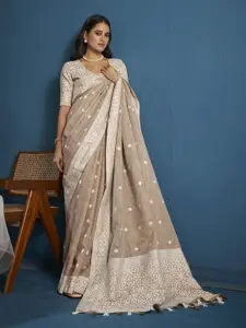elora Woven Design Chikankari Linen Blend Designer Saree