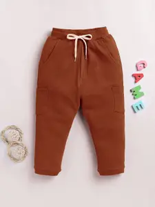 LITTLE NINJA Infant Boys Cotton Mid-Rise Joggers