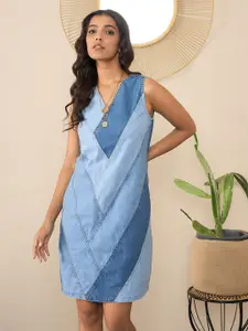 StyleStone Women Denim A-Line Dress