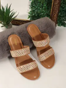 Anouk Women Embellished Ethnic Open Toe Flats with Embroidered