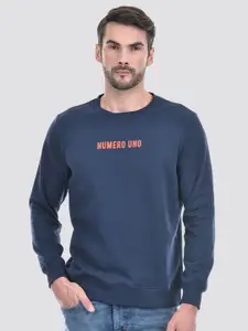 Numero Uno Men Typography Printed Round Neck Fleece Sweatshirt