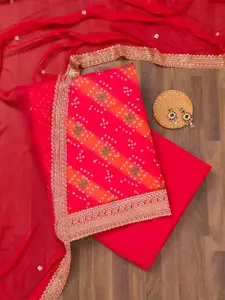 Koskii Bandhani Printed Unstitched Dress Material