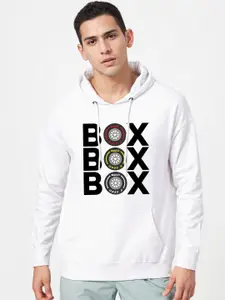 Crazymonk Men Graphic Printed Hood Cotton Pullover Sweatshirt