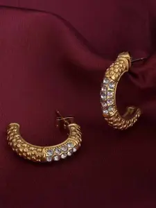 PALMONAS Gold-Plated Stainless SteelCubic Zirconia Circular Hoop Earrings