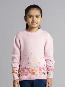 Ed-a-Mamma Girls Cotton Floral Printed Pullover