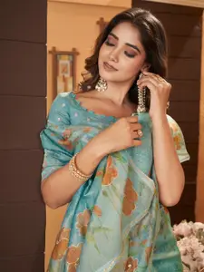 Mitera Women Floral Zari Tissue Saree