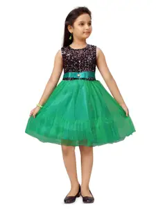 BAESD Girls Embellished Net Fit & Flare Dress