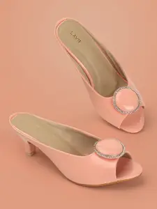Lavie Solid Kitten Peep Toes with Buckles