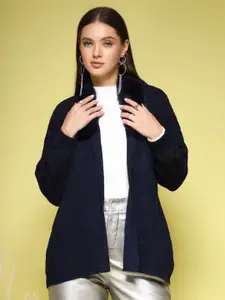 Mafadeny Embroidered Front Open Shrug