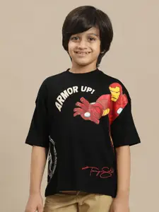 Kids Ville Boys Iron Man Graphic Printed Pure Cotton Oversized Tshirt