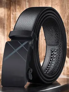 The Roadster Lifestyle Co. Men Textured Slider Buckle Casual Belt