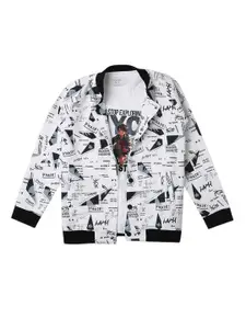 CAVIO Boys Mandarin Collar Lightweight Jacket & T-Shirt