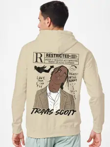 Crazymonk Men Typography Printed Hood Cotton Pullover Sweatshirt