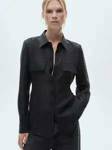 MANGO Tie-Up Waist Casual Shirt