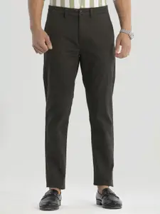 Snitch Men Smart Slim Fit Cotton Formal Trousers