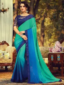 Mitera Ombre Sequinned Pure Chiffon Saree  with Matching Blouse