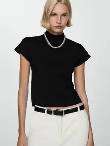 MANGO High Neck Short Sleeve Pullover