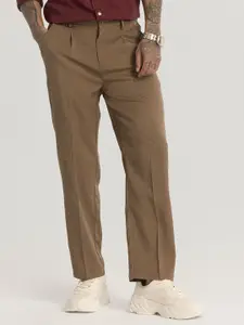 Snitch Men Relaxed Loose Fit Pleated Trousers