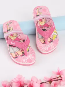 Kids Ville Girls Barbie Printed Thong Flip Flops