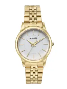 Sonata Women Printed Analogue Watch 87061YM01W