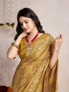 Mitera Leheriya Printed Embroidered Saree