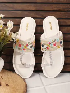 Anouk Women Ethnic Embroidered Open Toe Flats