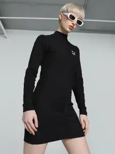 Puma Women Solid Cotton Classic Slim Fit Ribbed Dress