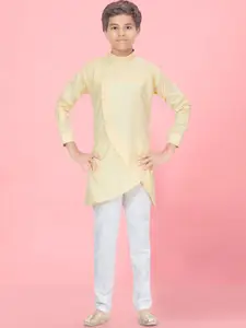 BAESD Boys Solid Pure Cotton Kurta with Pyjamas Set