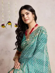 Mitera Leheriya Embroidered Printed Saree