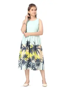 BAESD Girls Solid Printed Fit & Flare Dress