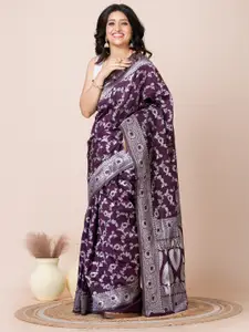 Laa Calcutta Ethnic Motifs Woven Design Zari Banarasi Saree