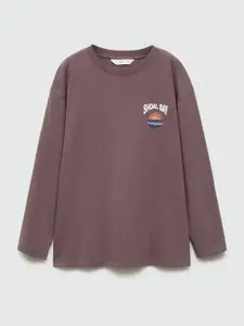 Mango Kids Boys Pure Cotton Typography Printed Back T-shirt