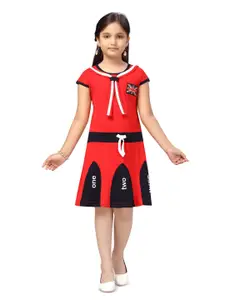 BAESD Girls Printed Cotton A-Line Dress