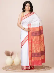 Laa Calcutta Woven Design Zari Bomkai silk Saree