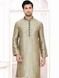 MAAHI FABS Men Polka Dot Thread Work Kurta