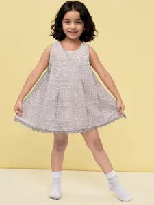 Toonyport Kids-Girls Geometric Print A-Line Dress